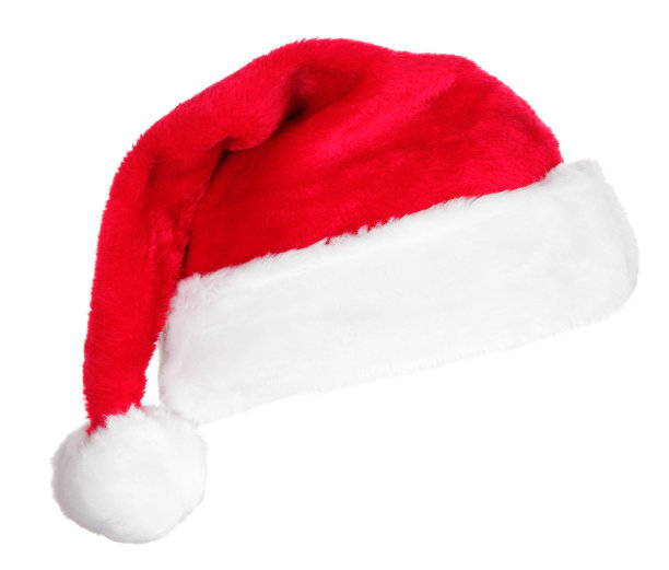 圣诞老人的帽子孤立在白色图片下载