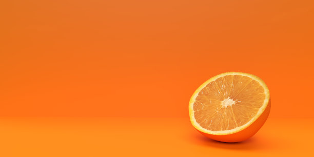 在空白背景上切一半的橙子水果图片下载