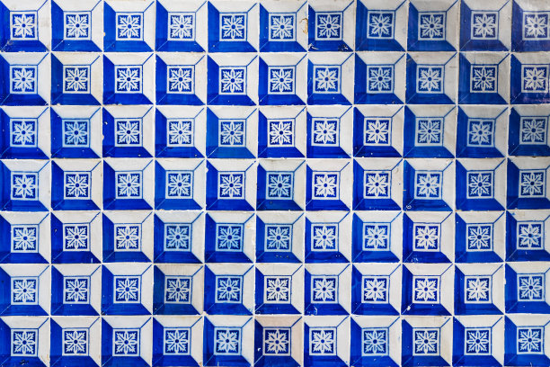 葡萄牙传统装饰瓷砖azulejos在里斯本图片下载