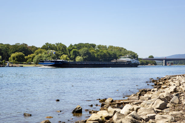 莱茵河-异常低的水位图片下载