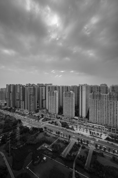 阳光灿烂的成都金融城图片下载