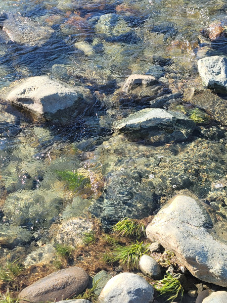 雨雪融化创造了一个晶莹剔透的小溪特写照片图片下载