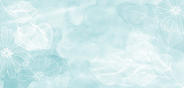 艺术花卉背景。向量。豪华的设计与抽象植物，花卉和水彩飞溅。模板设计的文本，包装和印刷。图片下载