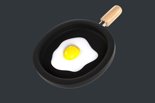 在煎锅里煎蛋图片下载