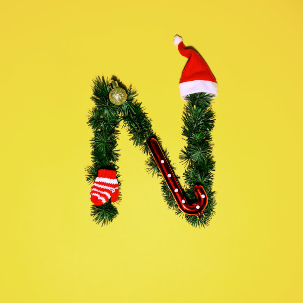 圣诞字母N图片下载