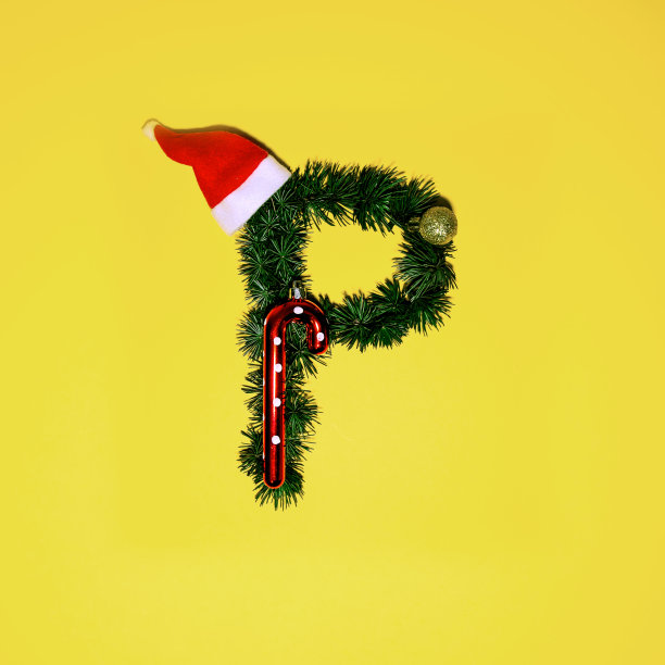 圣诞字母P图片下载