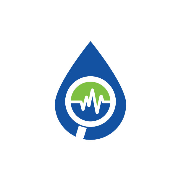 找到脉冲滴形状标志设计的概念。图片下载