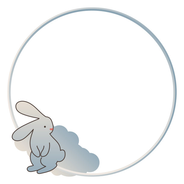 新年搞笑可爱的小兔子框架节日派对装饰图案背景图片下载