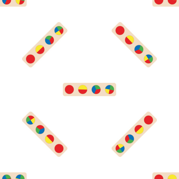 木制玩具儿童游戏。婴儿无缝模式与蒙台梭利主题。学龄前儿童教育逻辑玩具。蒙特梭利幼儿发展系统。图片下载