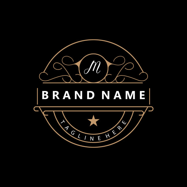 优雅的极简装饰标志模板豪华装饰婚礼装饰业务，蜡染风格邀请，蜡染，磨损，初始品牌设计图片下载