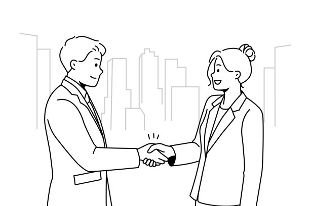 微笑的商人握手完成交易图片下载