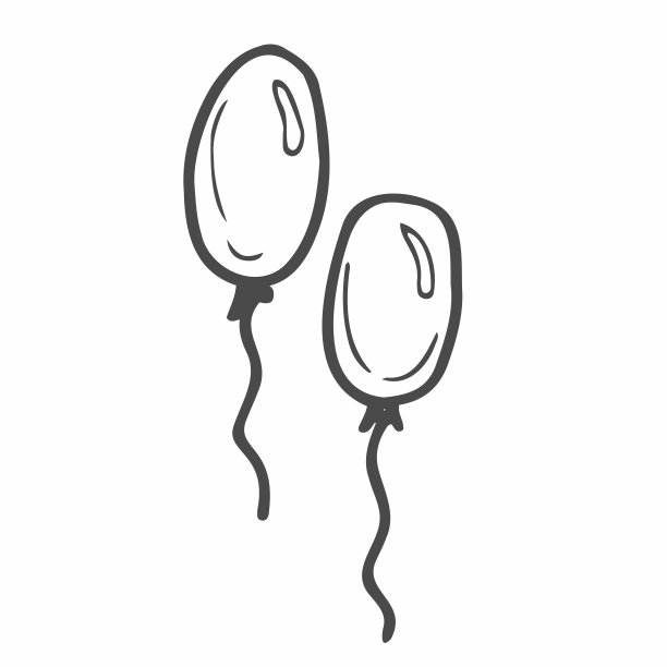 气球图标。线性风格的孤立矢量插图。图片下载