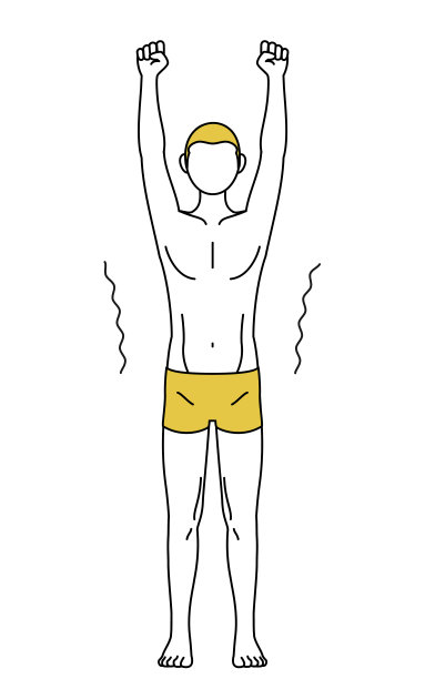 脱毛与男性审美形象，一个穿着内衣的男人伸伸懒腰，挺拔挺拔。图片下载