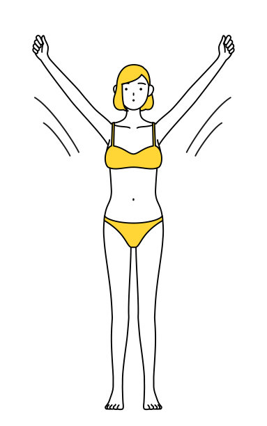 脱毛美容沙龙图片，一个穿着内衣的女人在深呼吸。图片下载