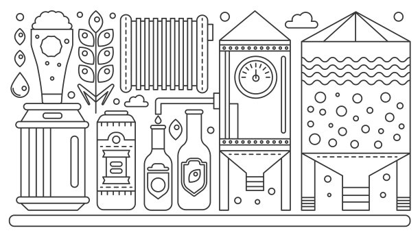 啤酒工业酿造工艺、啤酒厂工厂生产设计、啤酒酿造工艺、传统啤酒精酿细线工艺图片下载