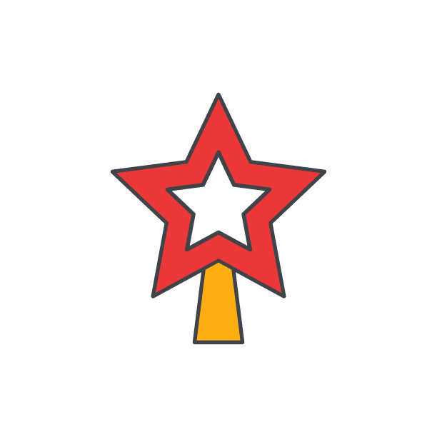 圣诞树星星图标。图片下载