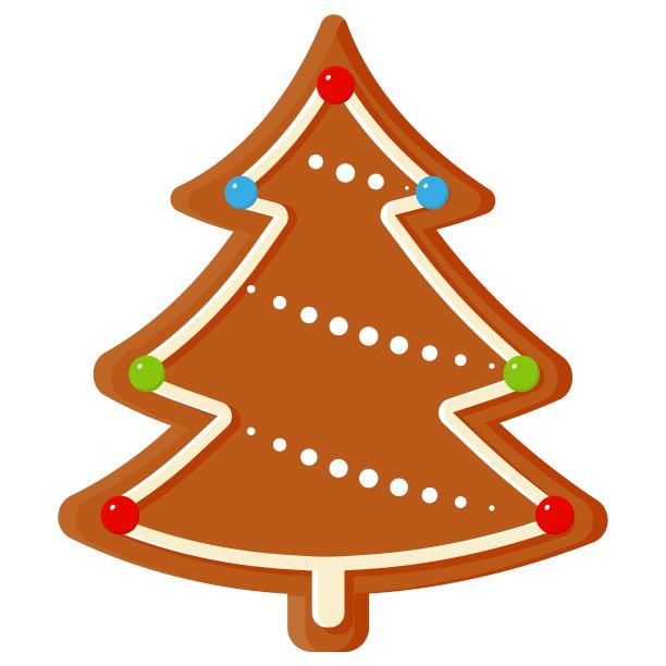 圣诞姜饼，冬日美食。矢量图形图片下载
