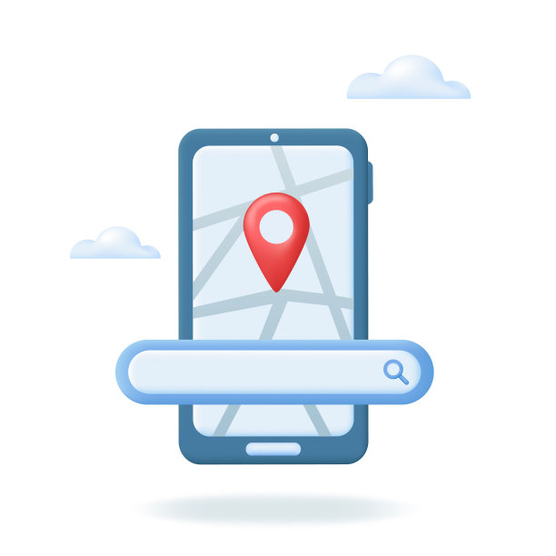 导航针位置检查图标和地图在3d智能手机屏幕或移动应用程序。图片下载