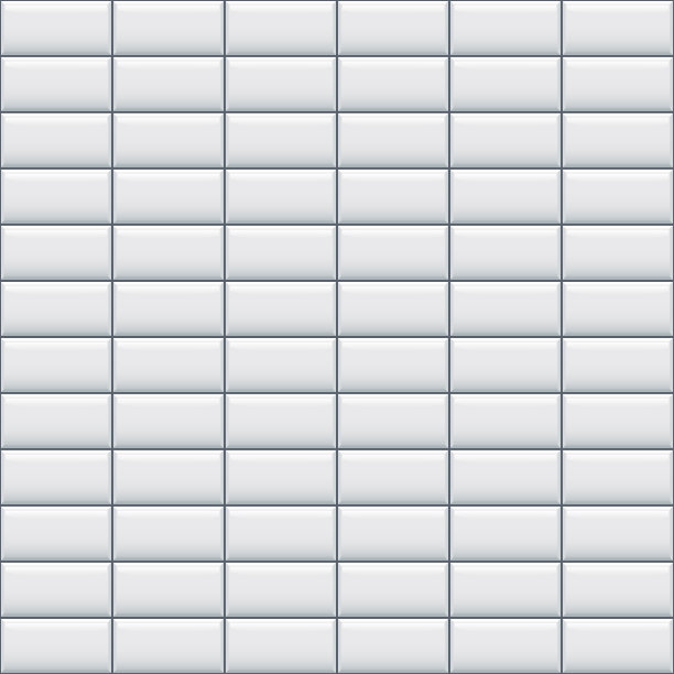 白色光滑的矩形瓷砖无缝图案。家居内饰、浴室及厨房墙面纹理。矢量白色闪亮的砖墙背景。图片下载