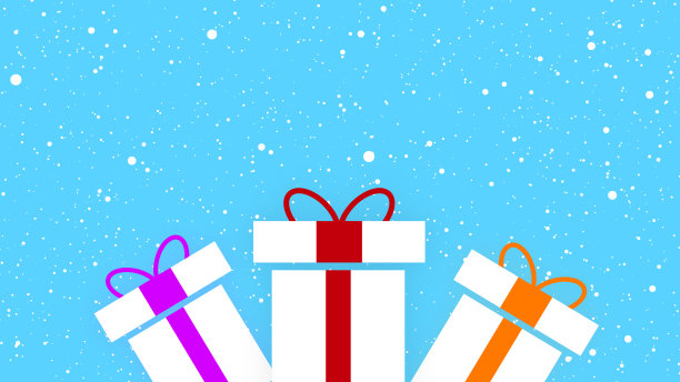 圣诞节和节日礼物雪冬季背景图片下载