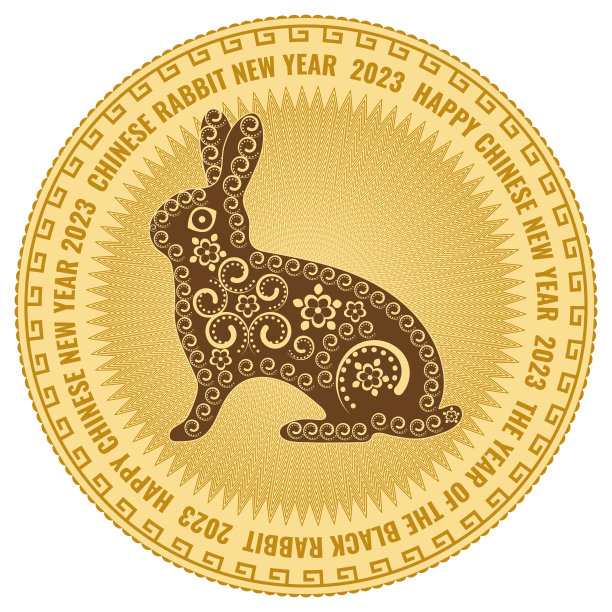 金币- 2023年的钱兔，中国占星。图片下载
