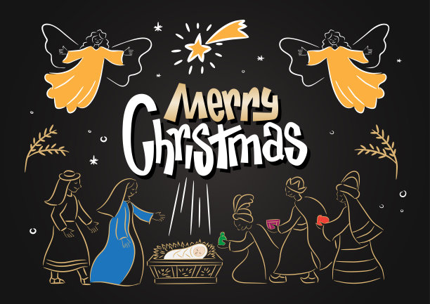 马槽场景与耶稣的诞生图片下载