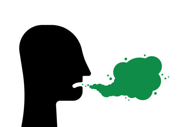 抽象男子与口臭气味泡沫图片下载