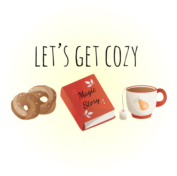 可爱的设置与舒适的东西，一个舒适的茶话会和阅读图片下载