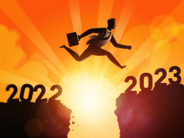 一名男子从2022年跳到2023年图片下载