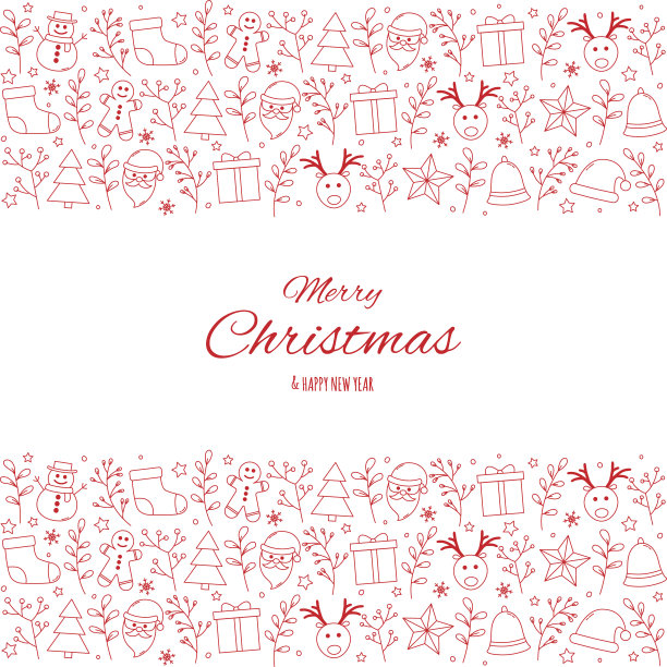 圣诞背景与节日装饰和祝福。圣诞贺卡设计。向量图片下载