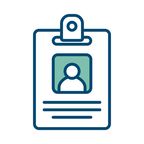 Id卡图标矢量设计模板在白色背景图片下载