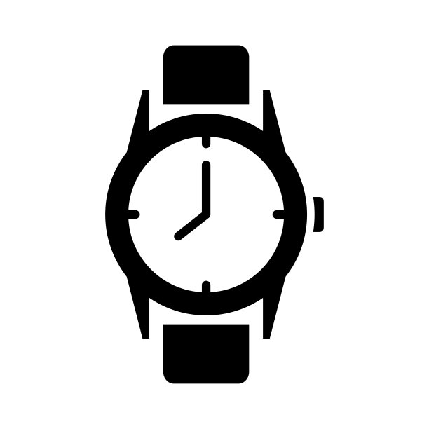 手表图标矢量设计模板在白色背景图片下载