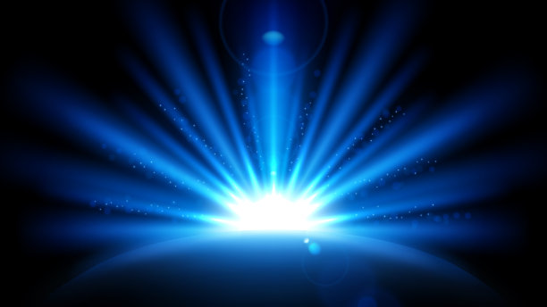 蓝光与透镜耀斑图片下载