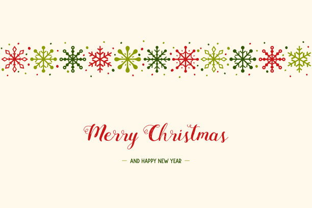 圣诞贺卡上有雪花和祝福。向量图片下载