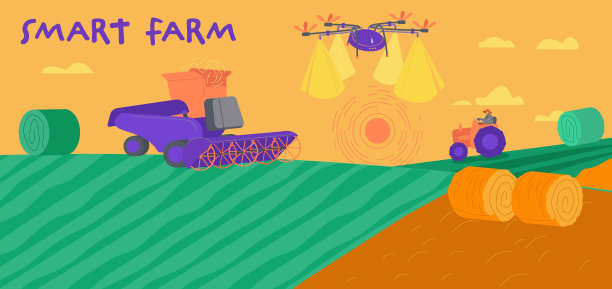 智能农业。农业创新技术。Horisontal海报图片下载