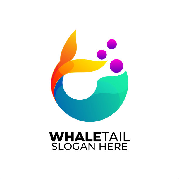 鲸尾彩色渐变设计图片下载