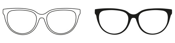 一副孤立的眼镜。矢量眼镜模型图标。太阳镜，眼镜，孤立在白色背景上。图片下载