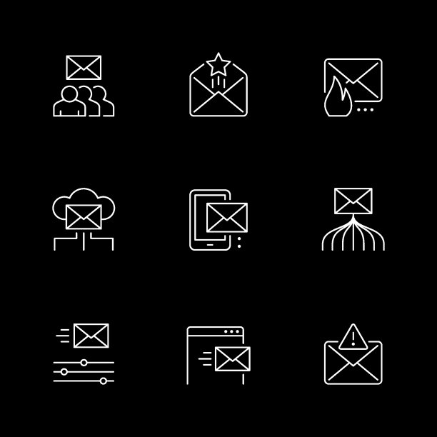 设置电子邮件营销线图标图片下载