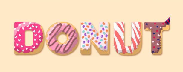 甜甜圈文字海报图片下载