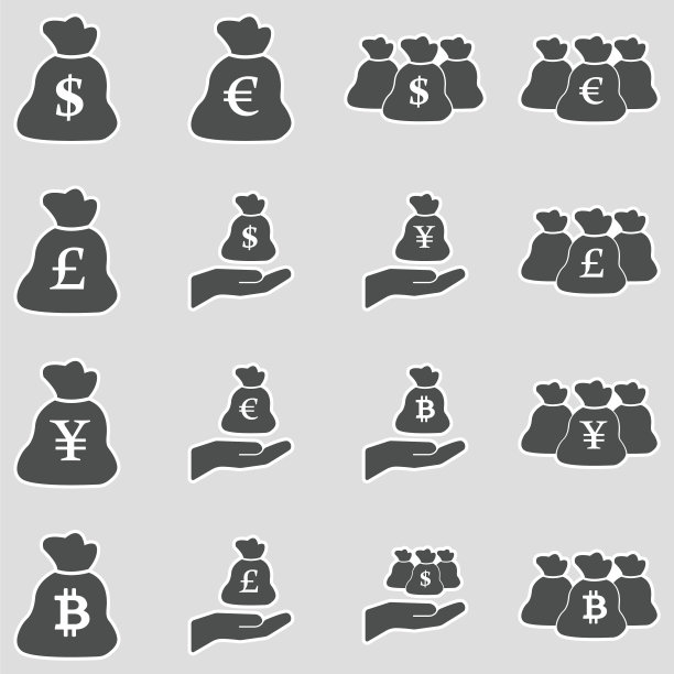 钱袋图标贴纸设计矢量素材图片下载