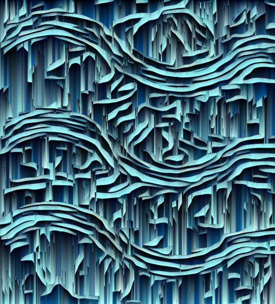 蓝绿色的阴影滴蜡在3D图片下载