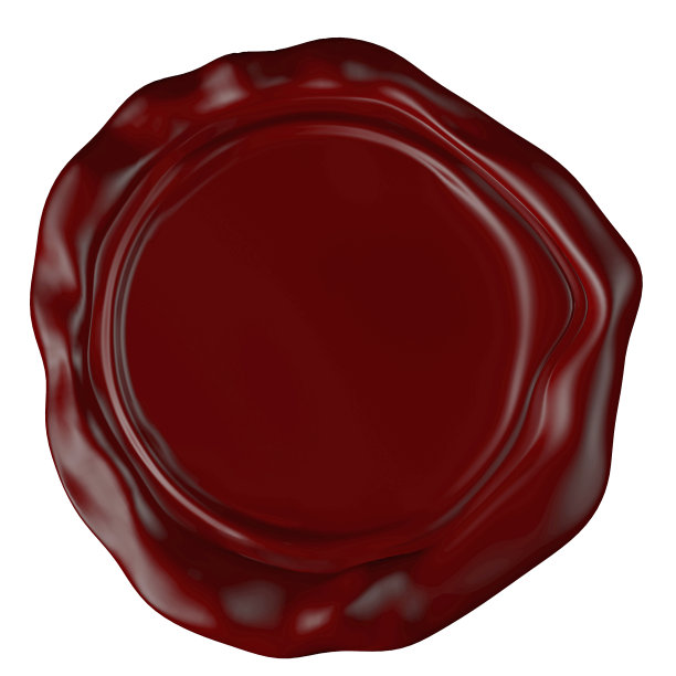 红色蜡封与空白。孤立在白色背景上。邮政古董邮票。三维渲染图片下载