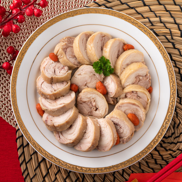 美味的鸡卷泡在中国酒农历新年的菜肴。图片下载
