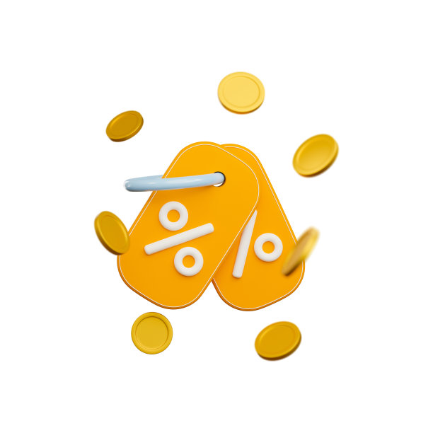 3d黄色优惠券凭证与飞行硬币在白色孤立的背景。黄色和白色。促销您的广告与折扣券。三维渲染插图。图片下载