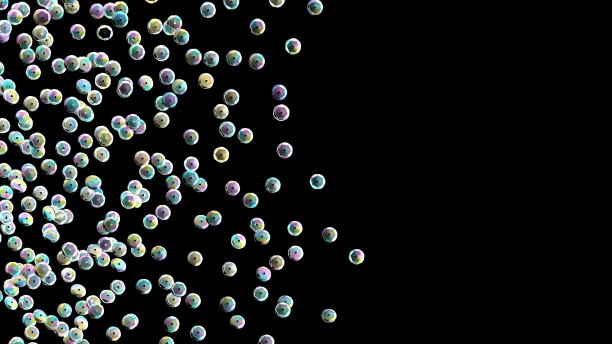 黑色背景上的亮片。全息片。水钻。3d插图。时尚背景。刺绣。彩虹闪烁。闪闪发光。数字图像。图片下载