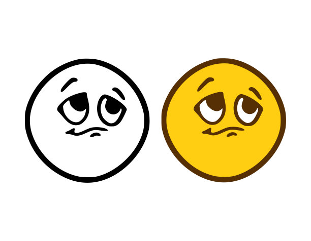 悲伤的表情在白色背景上孤立的涂鸦风格图片下载