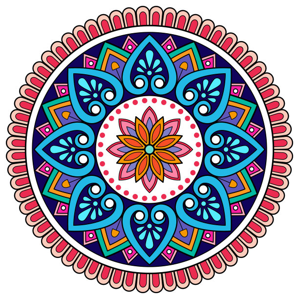 色彩缤纷的民族曼荼罗图片下载