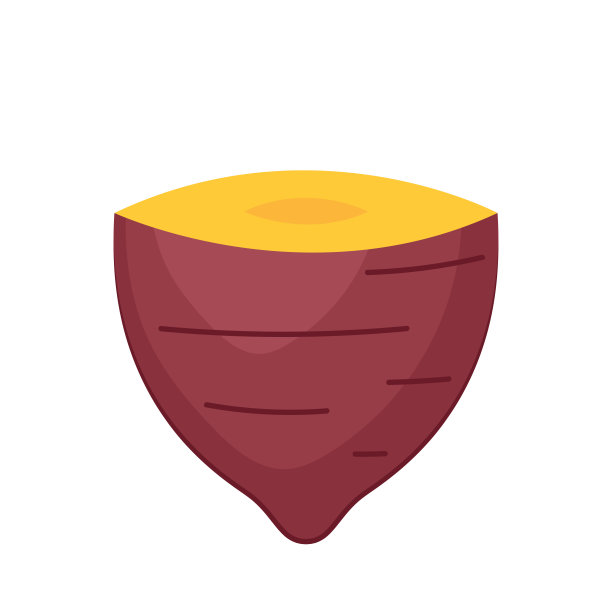 烤红薯。甘薯向量。白底红薯。图片下载