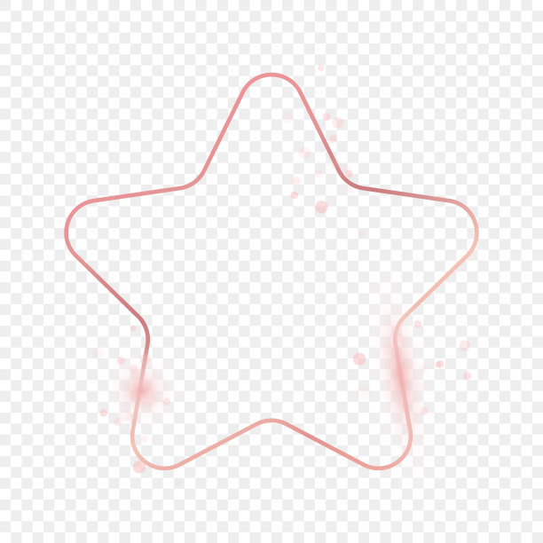 玫瑰金发光圆形星形框架图片下载