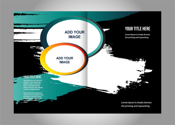 矢量宣传册，传单，杂志封面和海报模板。两(2)页图片下载